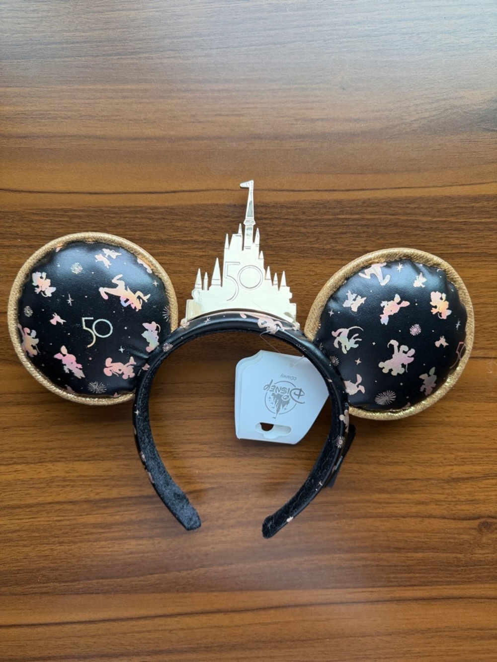 WDW 50th Black and Gold 50th Castle Ear Headband NWT